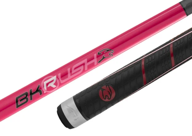 Predator BK Rush Pink Sport Wrap Break Cue full side view with REVO BK-R carbon fiber shaft