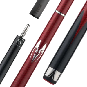 Poison Maelith Pool Cue with Carbon Fiber Shaft - Black/Red - No Wrap