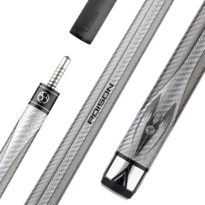 Poison Maelith Pool Cue with Carbon Fiber Shaft - Dark/Light Gray - No Wrap