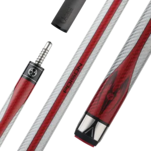 Poison Maelith Pool Cue with Carbon Fiber Shaft - Gray/Red - No Wrap