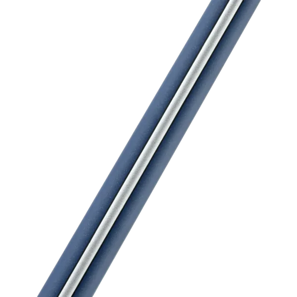 Full length view of Predator P3 Fourth of July matte navy blue pool cue showing silver stripe design